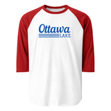 Ottawa Lake | Line Design | 3/4 Sleeve Raglan Shirt | 5 Colors
