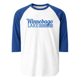 Winnebago Lake | Line Design | 3/4 Sleeve Raglan Shirt | 5 Colors