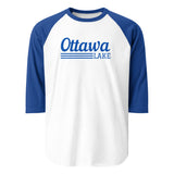 Ottawa Lake | Line Design | 3/4 Sleeve Raglan Shirt | 5 Colors