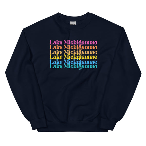 Lake Michigamme Stacked Colors | Unisex Sweatshirt | 4 Colors