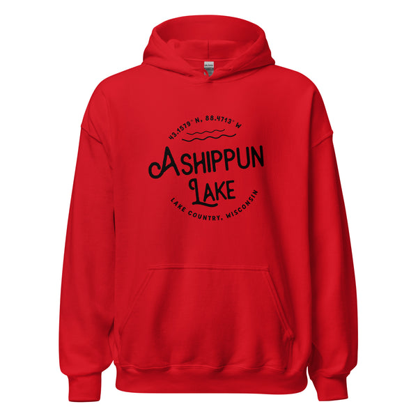 Ashippun Lake |  Circle Unisex Hoodie | 7 Colors