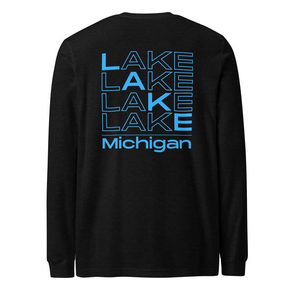 Lake Michigamme | Square Stacked | Unisex Long Sleeve Tee | 4 Colors