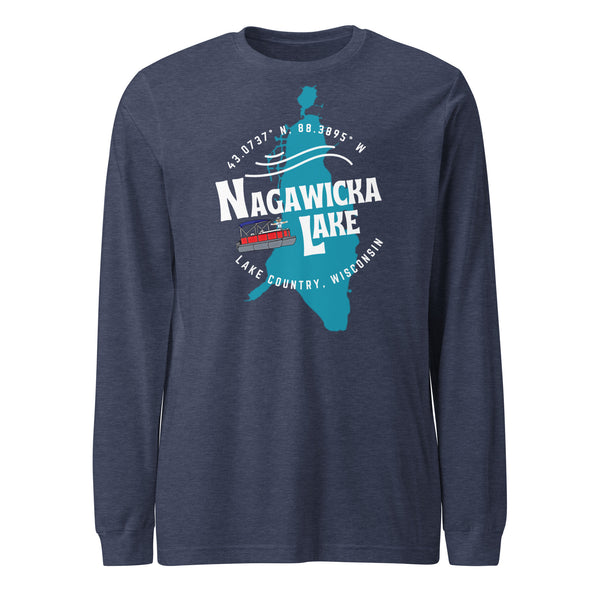 Nagawicka Lake Shape | DockHounds | Unisex Long Sleeve Tee