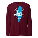 Winnebago Lake Shape | Unisex Long Sleeve Tee | 5 Colors
