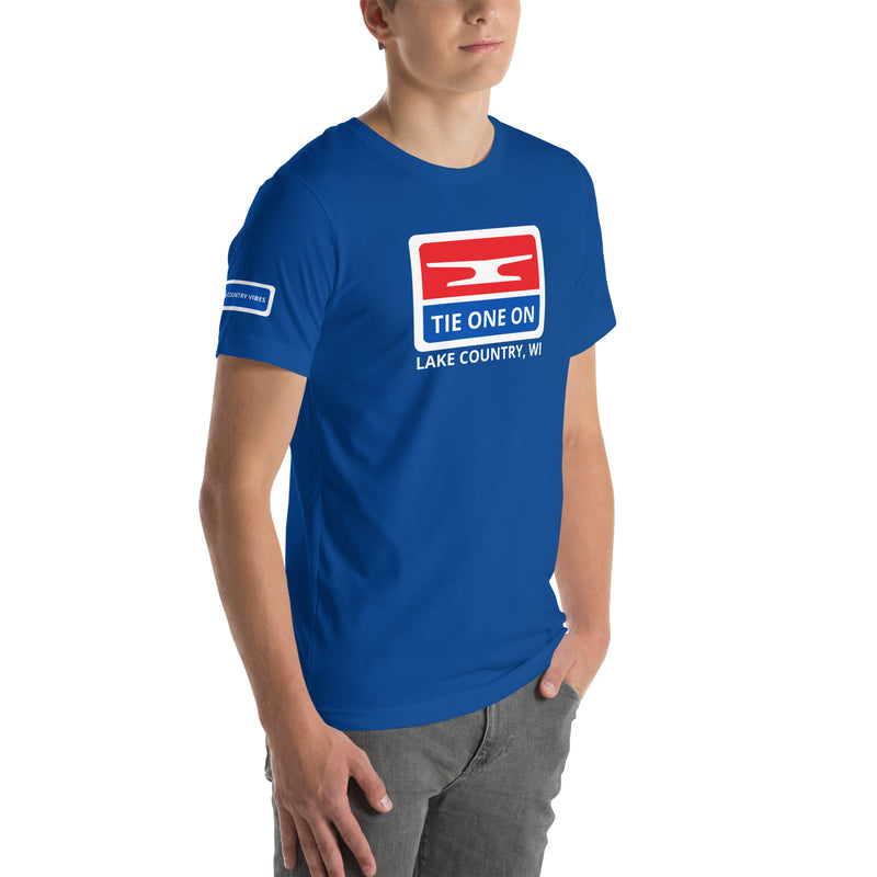 Product mockupLake Country | Tie One On | Unisex t-shirt | 4 Colors