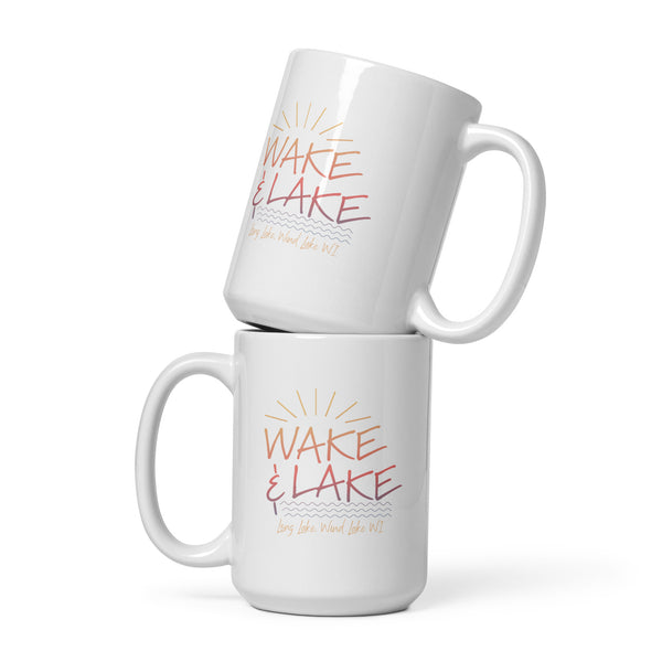 Long Lake | Wake & Lake | White glossy mug