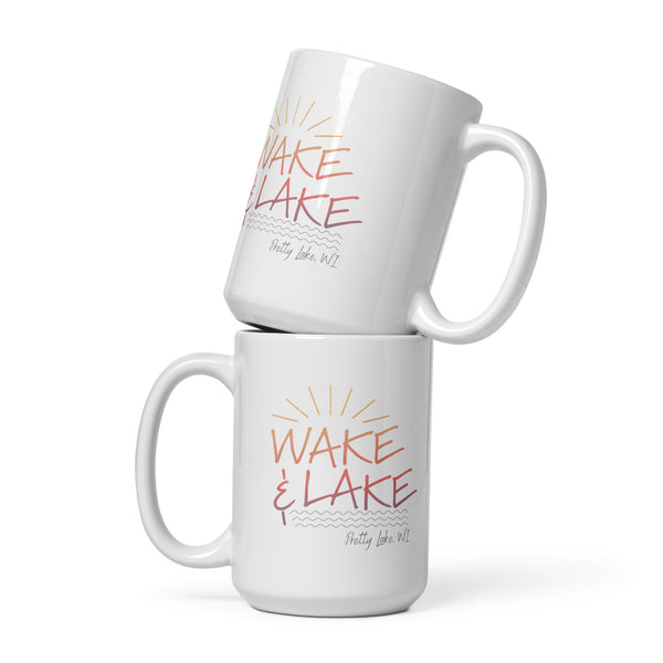 Pretty Lake | Wake & Lake | White glossy mug
