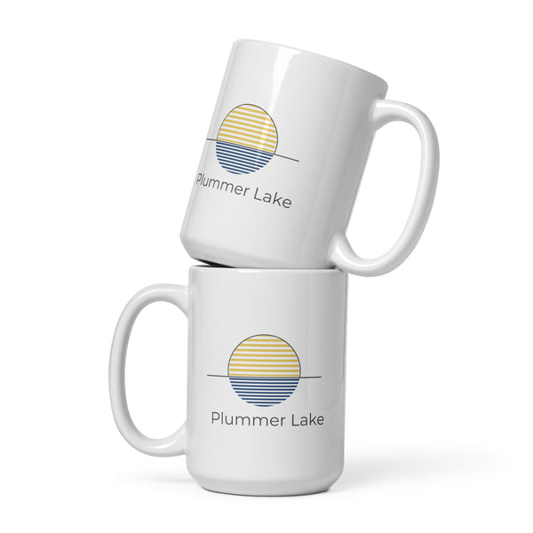 Plummer Lake Sun White Glossy Mug