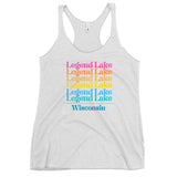 Legend Lake | Color Stacked | Women's Racerback Tank | 3 Colors