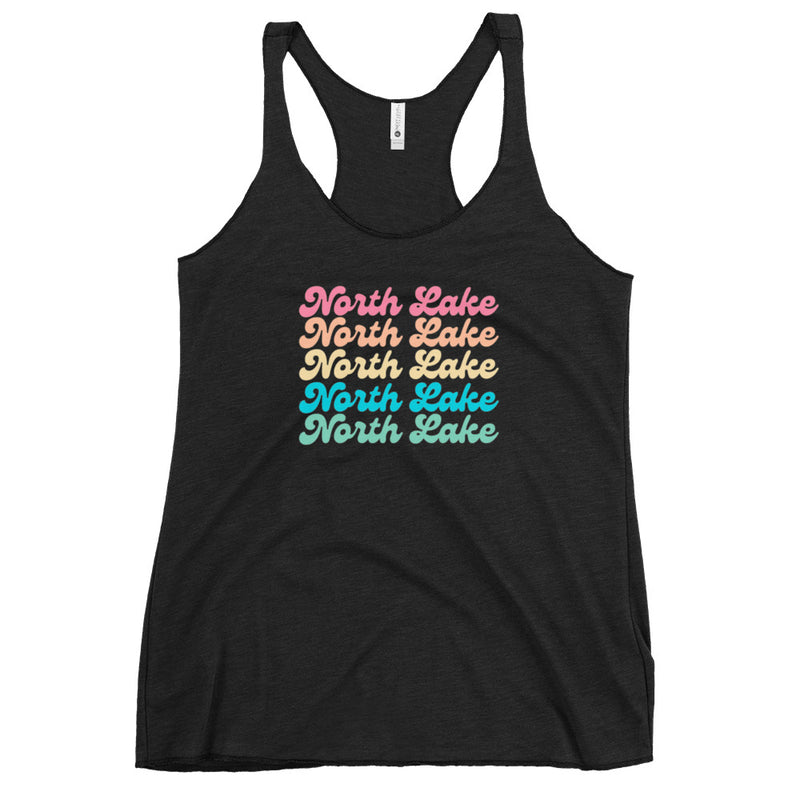 North Lake Stacked | Women's Racerback Tank | 4 Colors