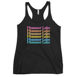 Product mockupPlummer Lake | Color Stacked | Women's Racerback Tank | 5 Colors
