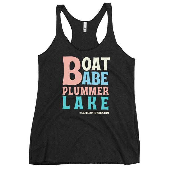Plummer Lake | Boat Babe | Women's Racerback Tank | 5 Colors