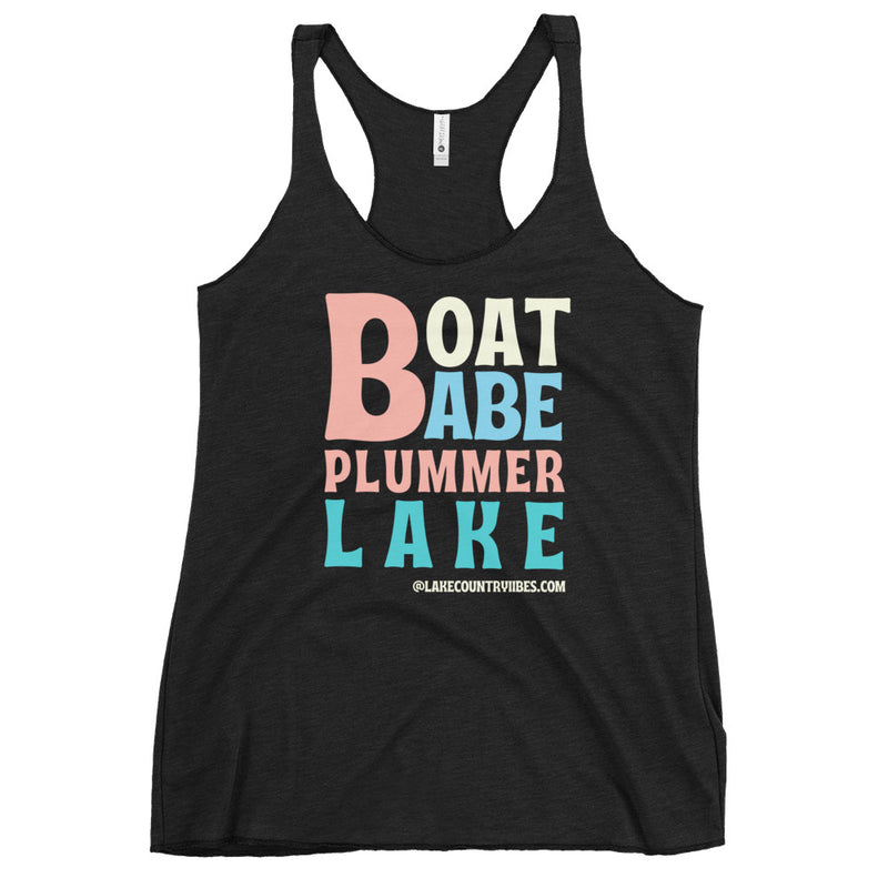 Plummer Lake | Boat Babe | Women's Racerback Tank | 5 Colors