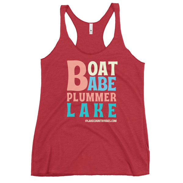 Plummer Lake | Boat Babe | Women's Racerback Tank | 5 Colors