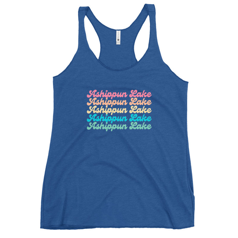 Ashippun Lake Stacked | Women's Racerback Tank | 4 Colors