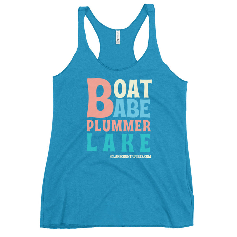 Plummer Lake | Boat Babe | Women's Racerback Tank | 5 Colors