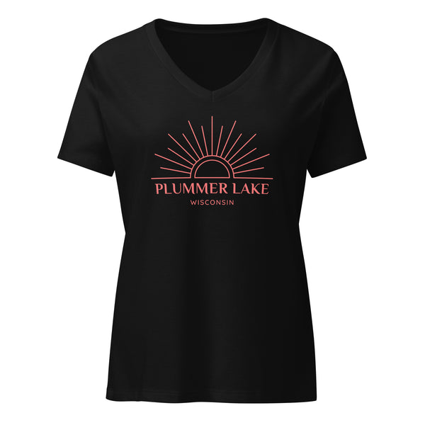 Plummer Lake | Boho Sun | Women’s Relaxed V-Neck T-Shirt | 4 Colors