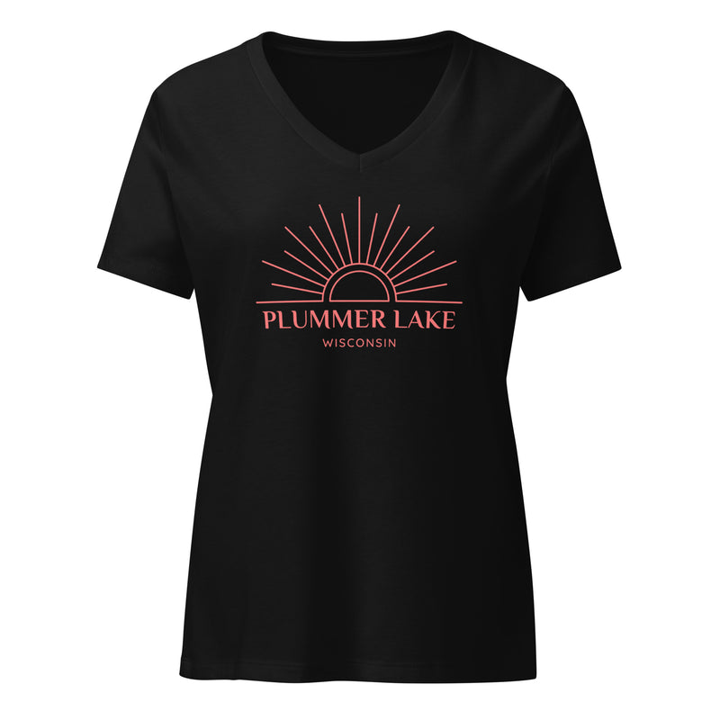 Plummer Lake | Boho Sun | Women’s Relaxed V-Neck T-Shirt | 4 Colors