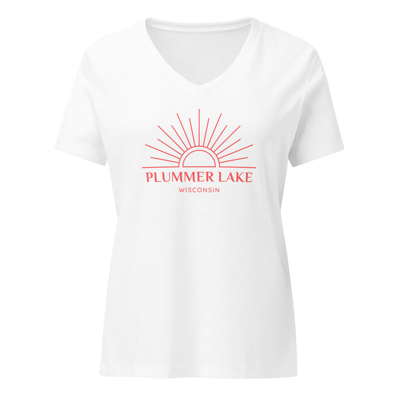 Plummer Lake | Boho Sun | Women’s Relaxed V-Neck T-Shirt | 4 Colors