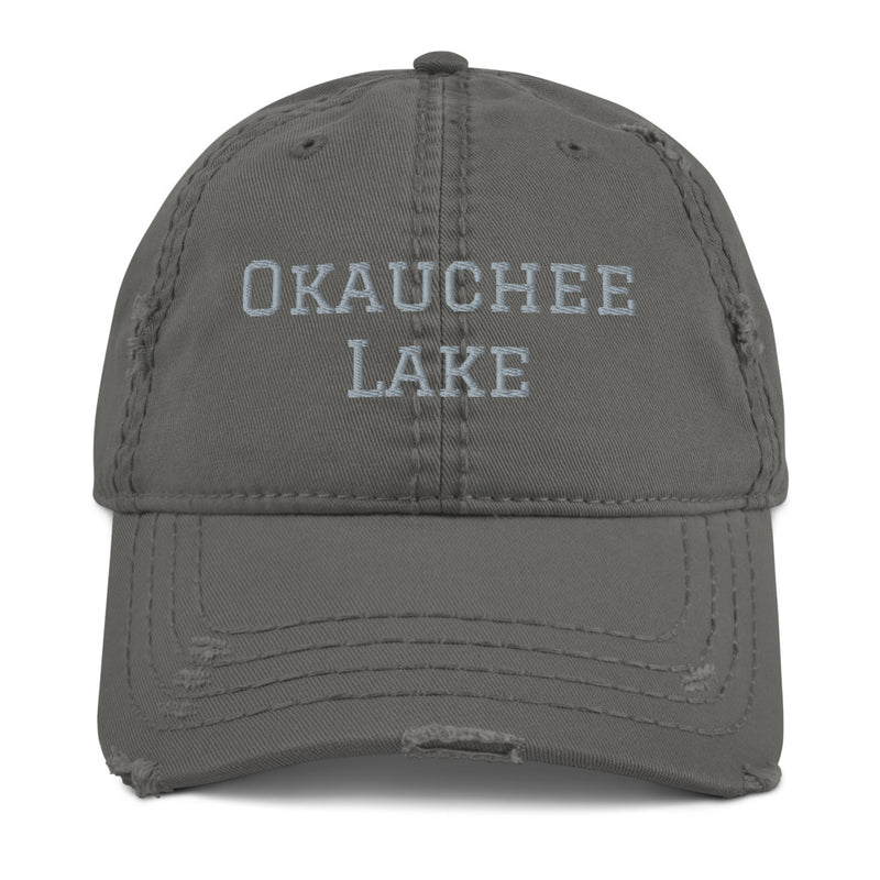 Okauchee Lake | Embroidered Distressed Hat | 4 Colors