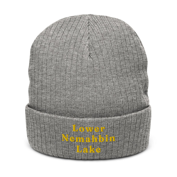 Lower Nemahbin Lake | Emboridered Ribbed Knit Beanie | 3 Colors