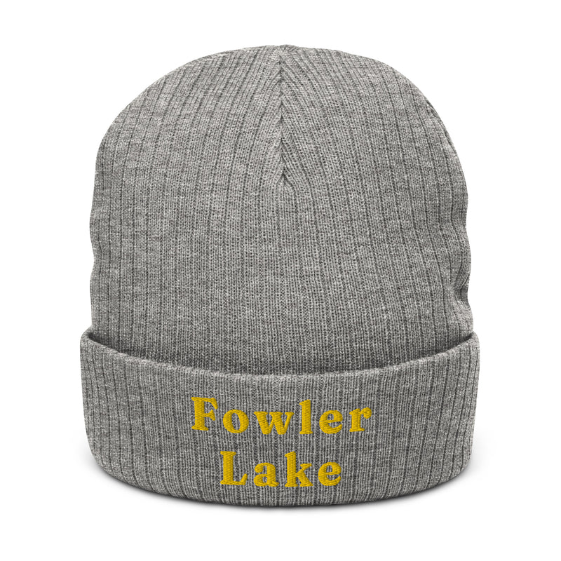 Fowler Lake | Embroidered Ribbed Knit Beanie | 3 Colors