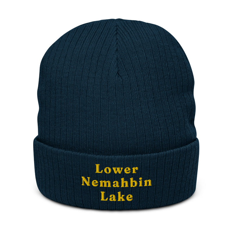 Lower Nemahbin Lake | Emboridered Ribbed Knit Beanie | 3 Colors