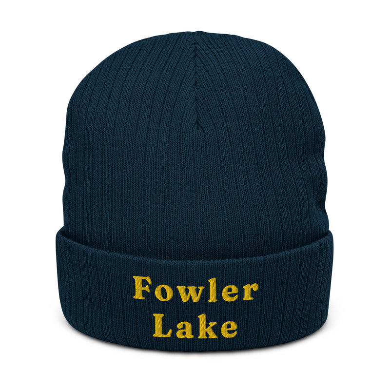 Fowler Lake | Embroidered Ribbed Knit Beanie | 3 Colors