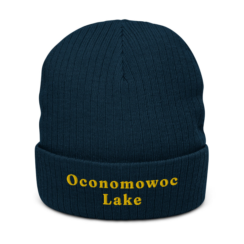 Oconomowoc Lake | Embroidered Ribbed Knit Beanie | 3 Colors