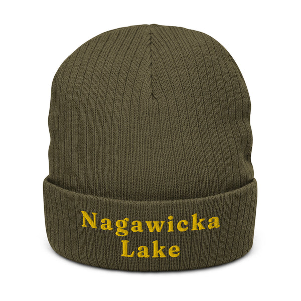Nagawicka Lake | Embroidered Ribbed Knit Beanie | 3 Colors