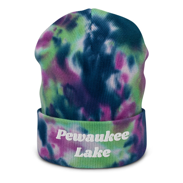 Pewaukee Lake | Embroidered Tie-Dye Beanie | 4 Colors