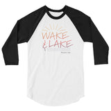 Pewaukee Lake | Wake & Lake | 3/4 sleeve raglan shirt | 4 Colors