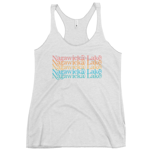 Nagawicka Lake Stacked | Women's Racerback Tank | 11 Colors