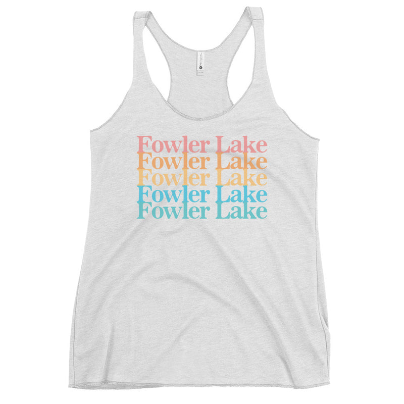 Fowler Lake Stacked | Women's Racerback Tank | 11 Colors