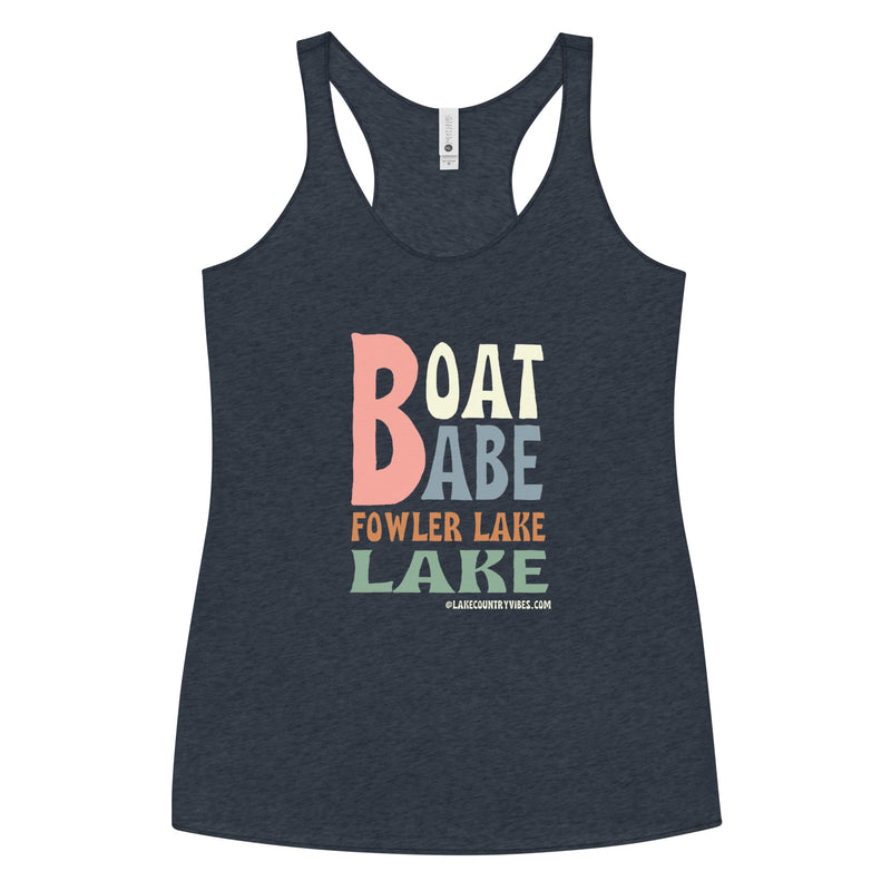 Boat Babe Fowler Lake | Women's Racerback Tank | 9 Colors