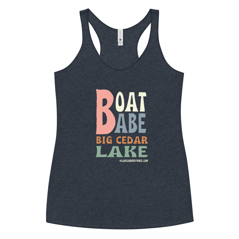 Big Cedar Lake Boat Babe | Women's Racerback Tank | 9 Colors
